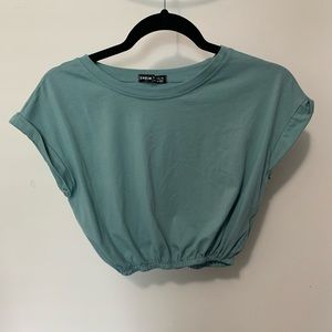 Teal Cropped T-Shirt